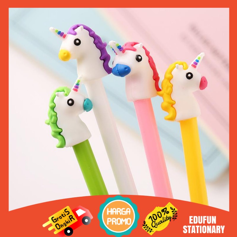 

Pena Unik Lucu Model Kepala Unicorn / Pulpen Unicorn Head