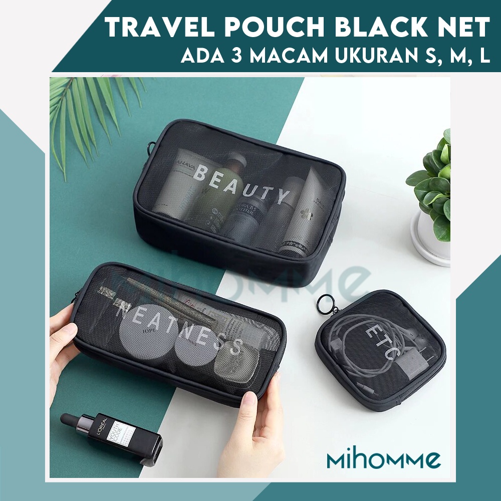 Travel Cosmetic Pouch Organizer Tas Storage Washbag Tempat Make Up Net