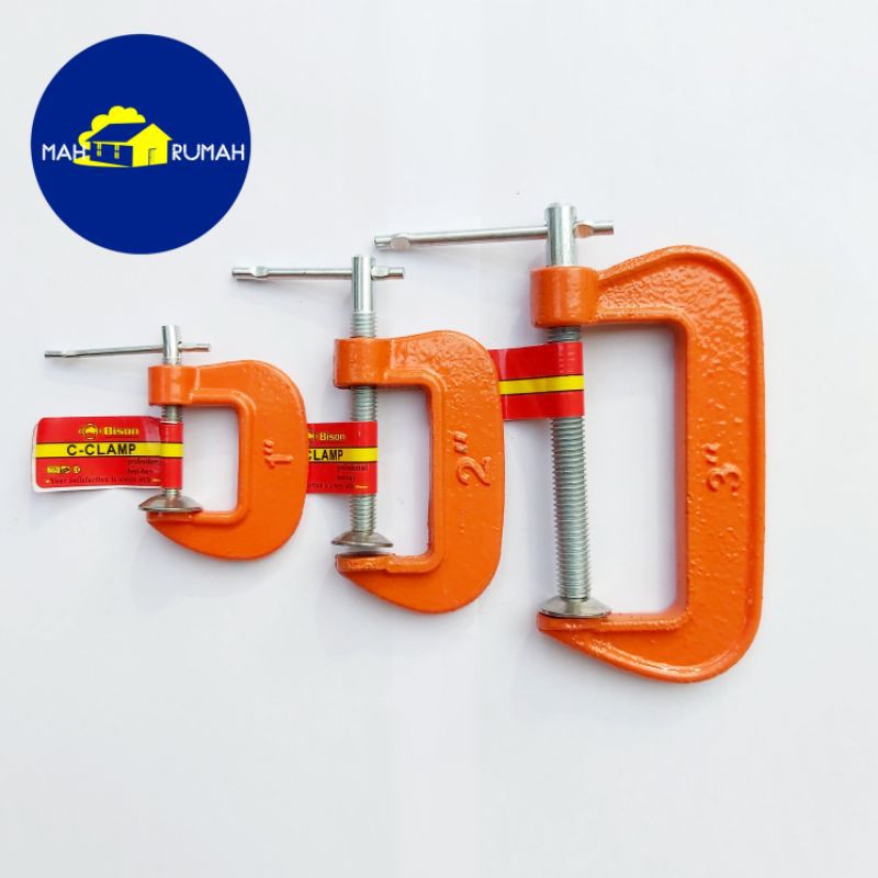 SET Clamp CATOK C LIGHT DUTY Klem Clem Jepit Kayu - BISON 1&quot; 2&quot; 3&quot;