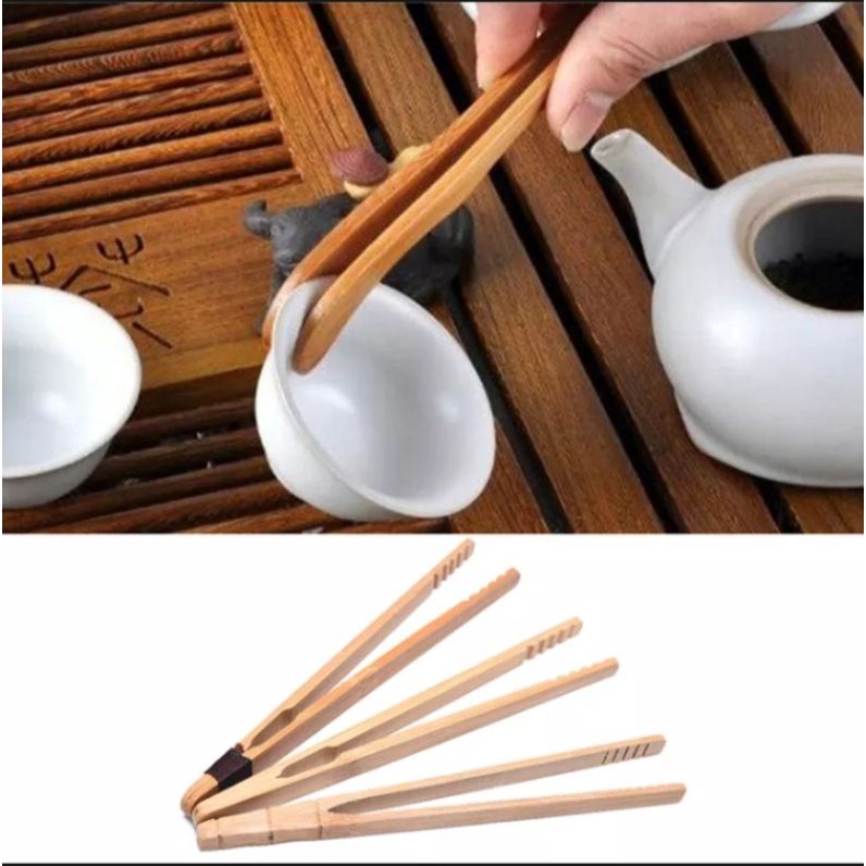 Bamboo Tweezers Tea Clip / Klip Teh Pinset Bambu / Alat Penjepit Teh