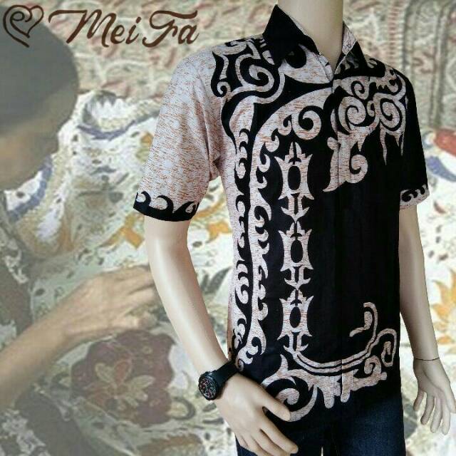 MEIFA BATIK Kemeja Hitam Manis Motif Abu Jahal