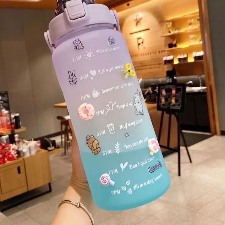 Big Sale J712 Botol minum korea 2 liter free sticker 2d/3d botol 2L botol viral botol korea 2Liter ,