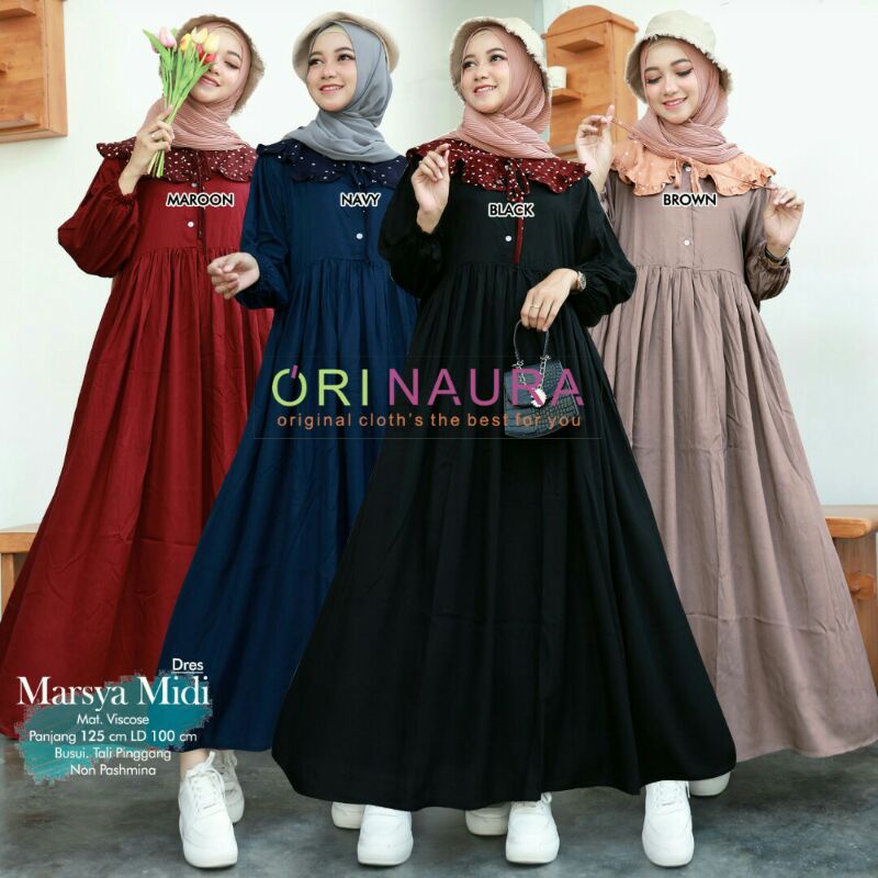 MARSYA Midi Dress Muslim Wanita Ori Naura