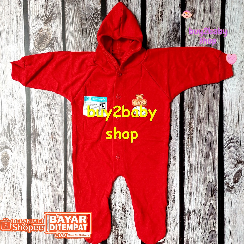 Jumper baju kodok bayi MIYO Premium Candy Red 0-3 Bulan Isi 1 PCS