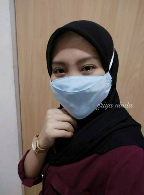 Masker kain 3ply 3D earloop / headloop size : M [Pre-Order]