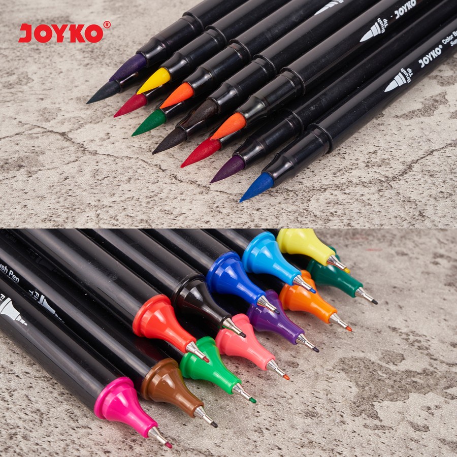 

Super Brush Pen Joyko CLP-13 ( 12 Colors ) & CLP-13A ( 24 Colors ) - Double Tip ( Fine & Brush Tip )