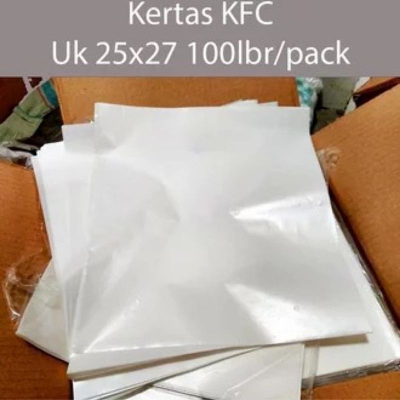 Kertas Nasi KFC/MCD/Burger/Kebab Isi 100 Lembar Per Dus