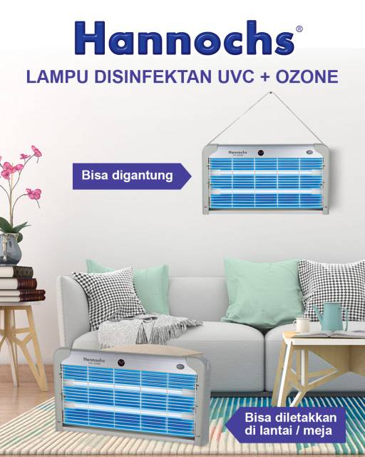 Lampu Desinfektan UVC + Ozone 20 &amp; 30 Watt Hannochs