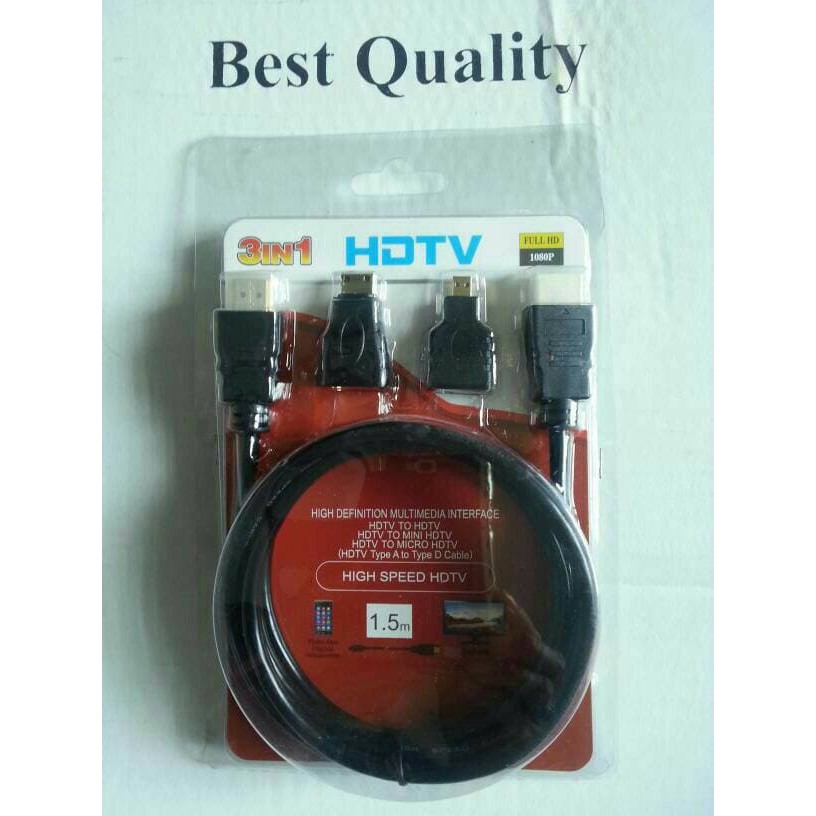 Kabel HDMI 3in1/ HDMI to HDMI/ HDMI to Mini HDMI/ HDMI to Micro HDMI