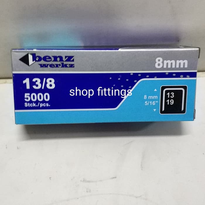 

Refill isi Staples 13/8 Stapler No. 13 x 8 mm Gun Tacker pack = 5000 pcs