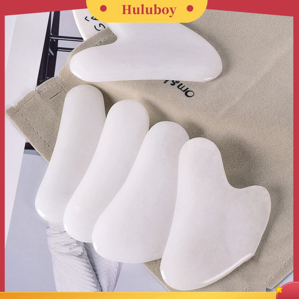 Huluboy Huluboy♡ Papan Pijat Guasha Bentuk Hati Bahan Kulit Sintetis Warna Putih Untuk Wajah