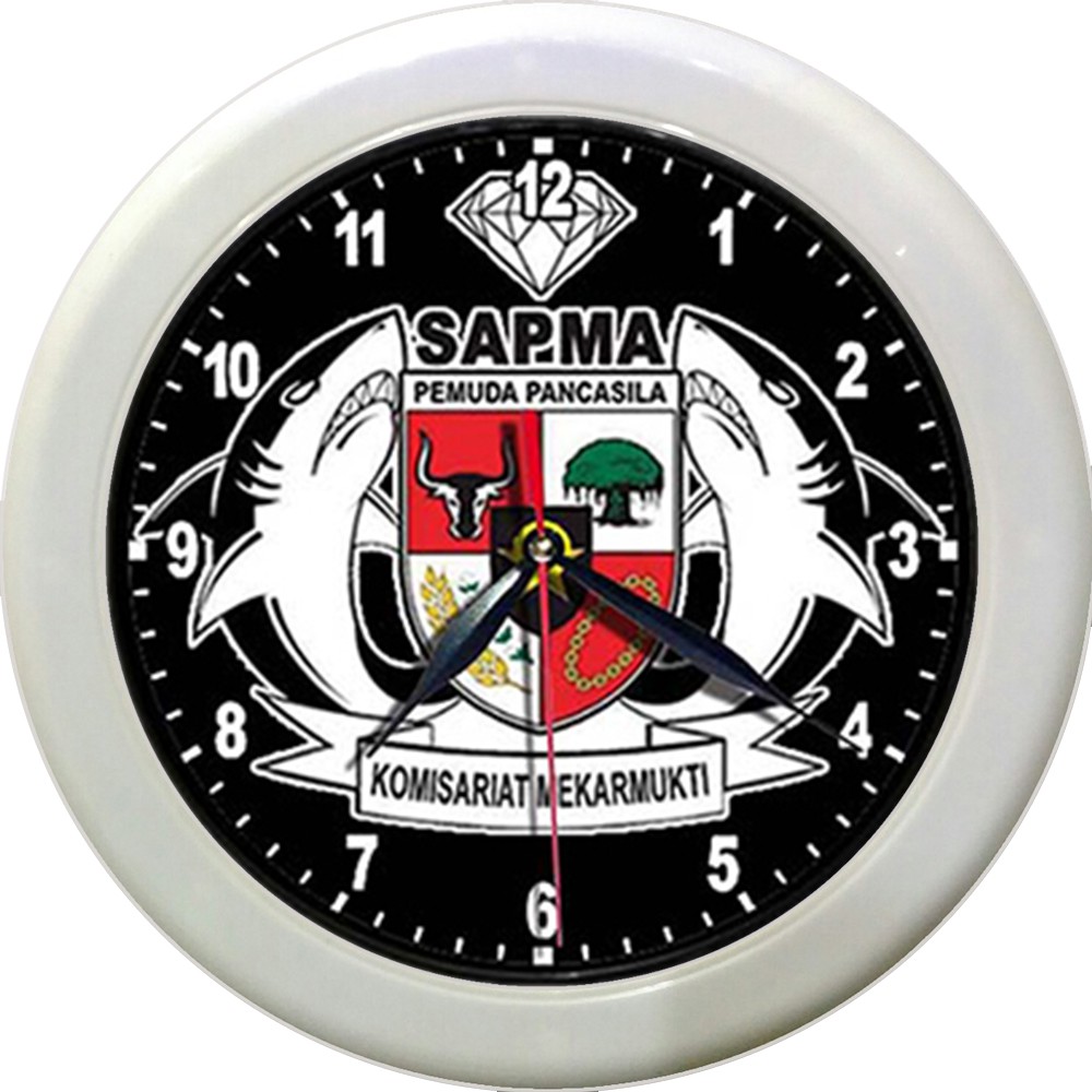 JAM DINDING SAPMA/PP/PEMUDA PANCASILA   (DIAMETER 30CM)