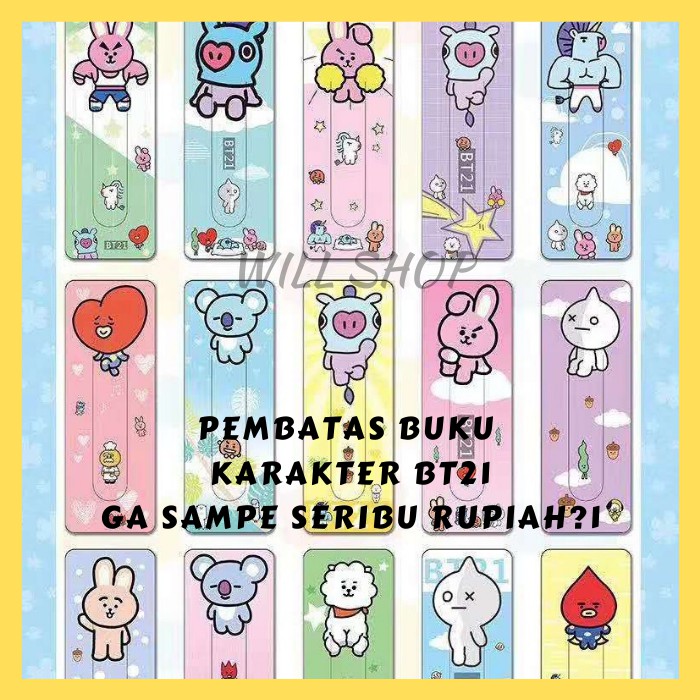 

TERMURAH! BISA COD 1 SET DAPAT 15 PEMBATAS BUKU KARAKTER BT21 B T S BANG TAN KPOP KOREA ARMY LUCU