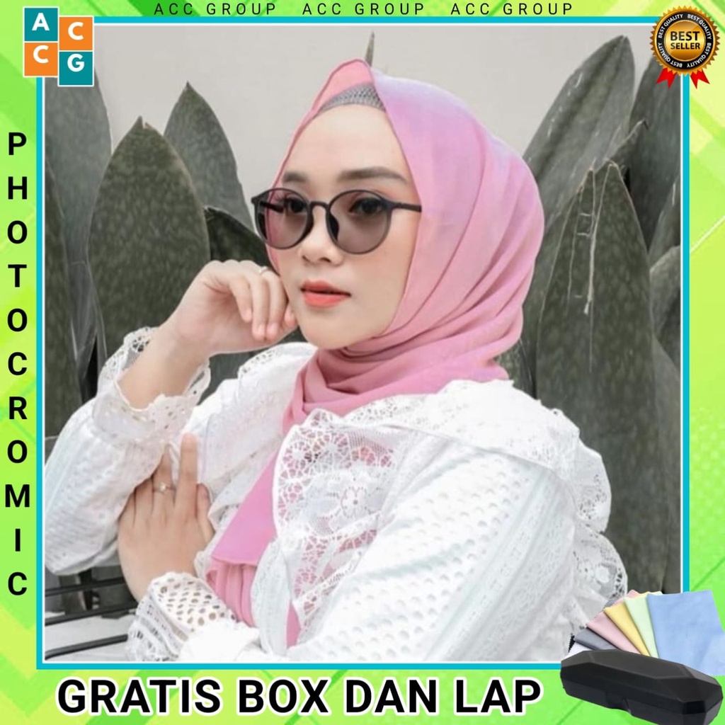 READY KACAMATA FRAME TERBARU MODEL OVAL KOREAN PHOTOCROMIC ANTIRADIASI UNISEX WANITA PRIA