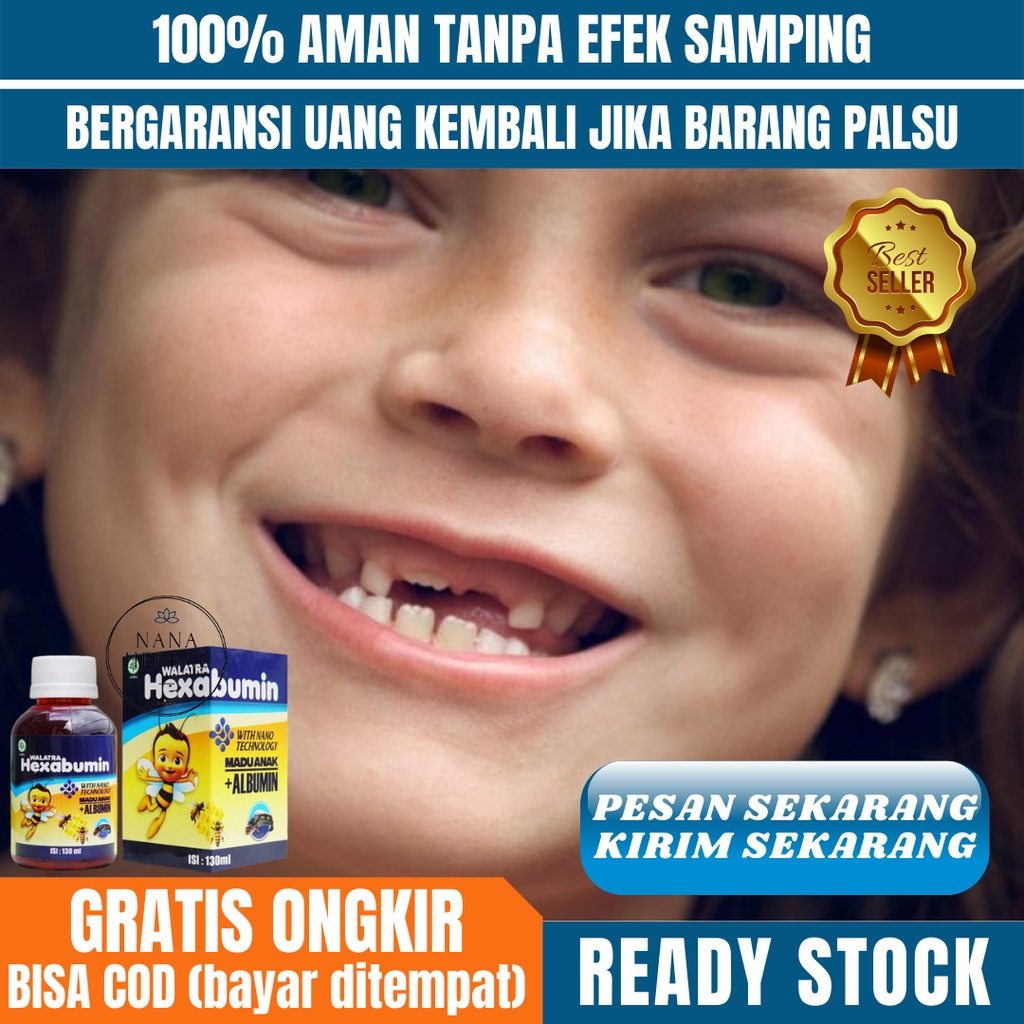 Hexabumin Vitamin Anak, Madu Penumbuh Gigi Anak, Obat Penumbuh Gigi Anak, Obat Cepat Tumbuh Gigi Ana