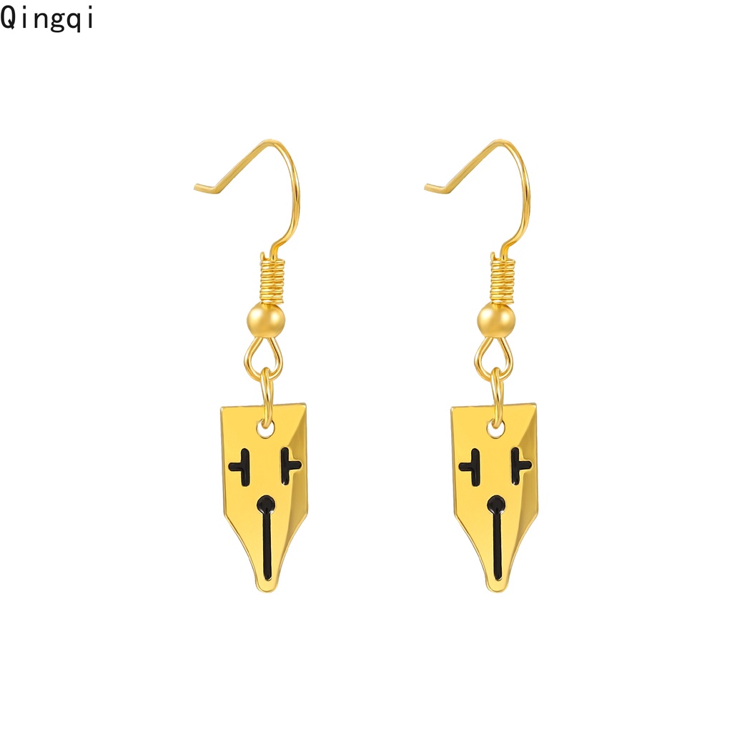 Anting Desain Anime Jojo Bizarre Adventure Rohan Kishibe Warna Emas Untuk Wanita