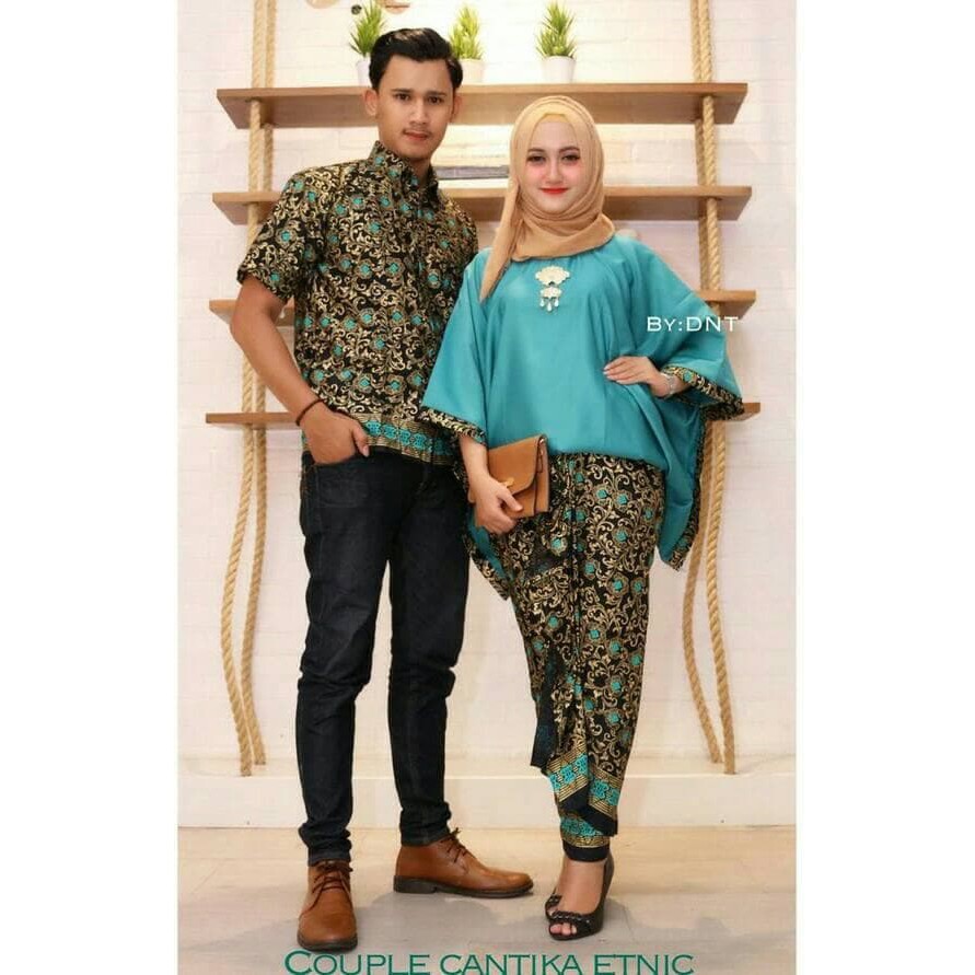 Batik Couple Sarimbit Keluarga Seragam Pesta Baju Muslim Kebaya Wanita