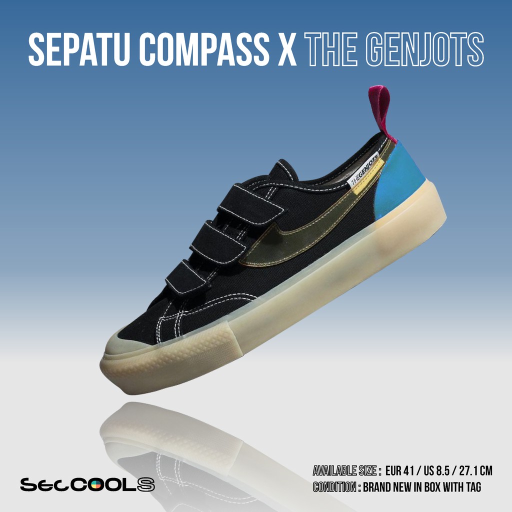 Sepatu Compass x The Genjots - Cyan