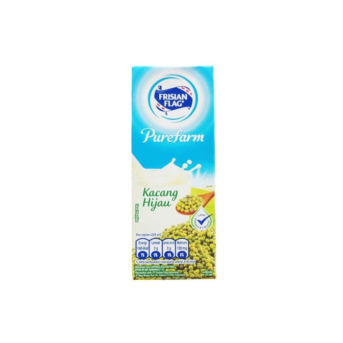 Frisian Flag Purefarm Rasa Kacang Hijau 225ml - Bendera Susu UHT