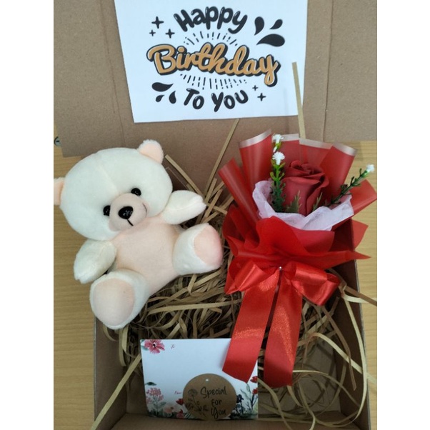 KADO HAMPERS MINI BOUQUET ROSE SOAP FLOWER/BUKET BUNGA SABUN ,COKELAT,BONEKA BEAR/KADO/HADIAH