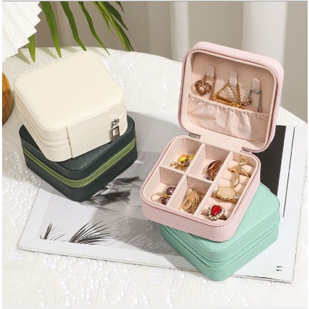 COD Kotak Mini Perhiasan Travel Jewelry Anting Kalung Cincin Box Kotak Mini Perhiasan