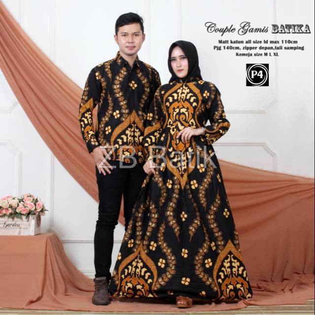 ZB Batik - Maura Couple - Sania Ruffle Batik Couple Ori Ndoro Jowi DNT Garansi Termurah Shopee