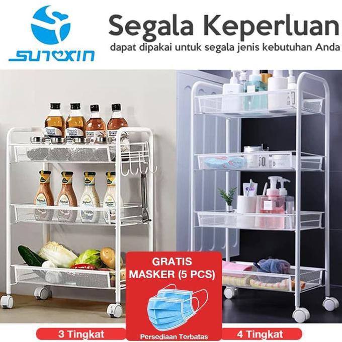 Siapkirim# Rak Serbaguna / Rak Dorong / Rak Troli / Rak Susun Besi Serbaguna - 4 Susun