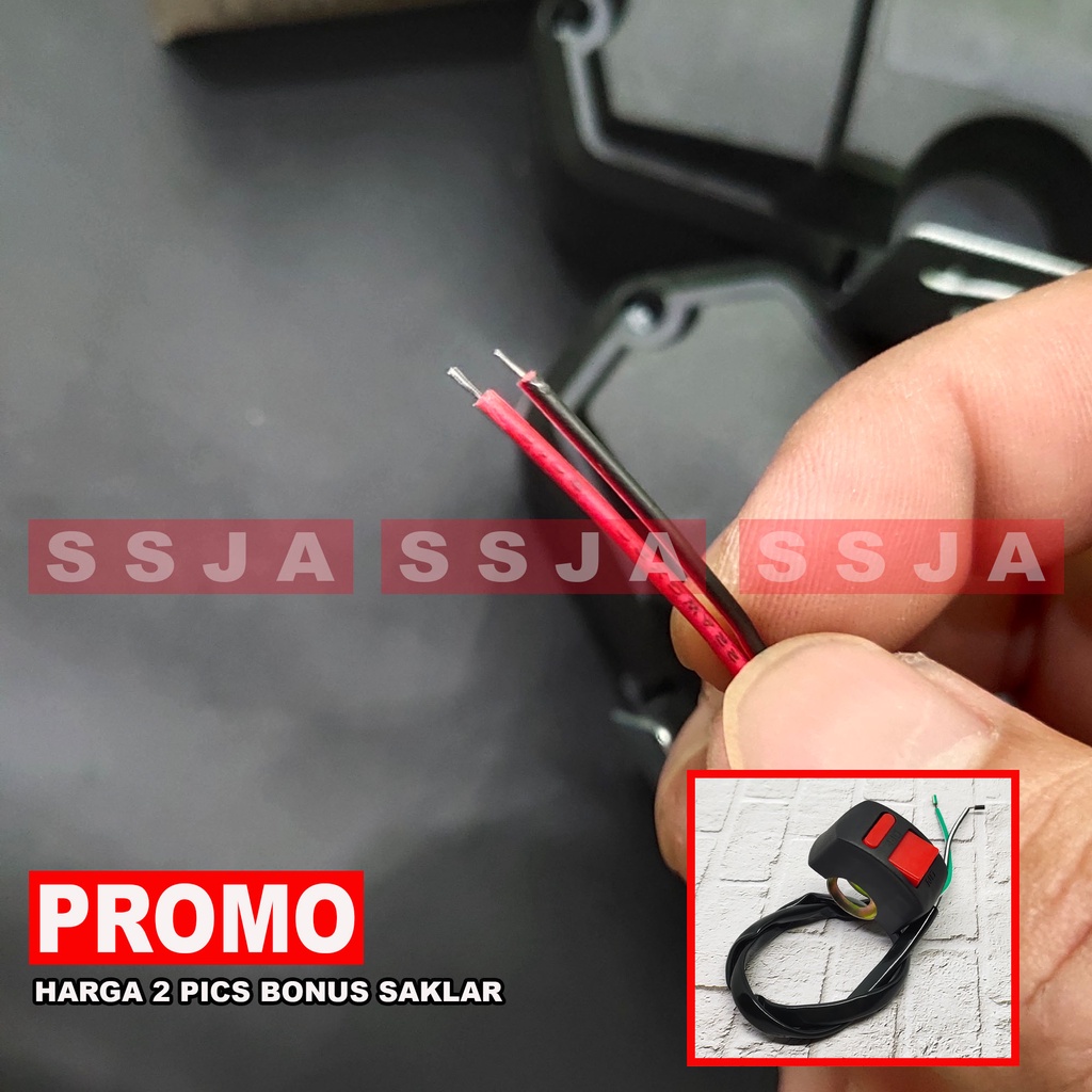 PROMO SEPASANG LAMPU MOTOR 12 MATA 12 WATT BONUS SAKLAR ON/OFF