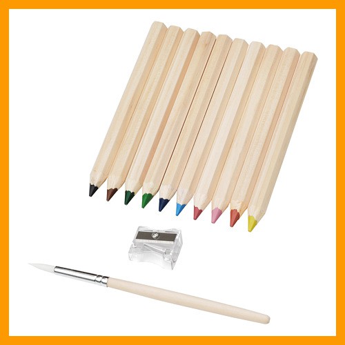 

IKMala ~ 10Pcs Pensil Warna Kayu Pinus Bisa Dibasahkan | Pencil Color