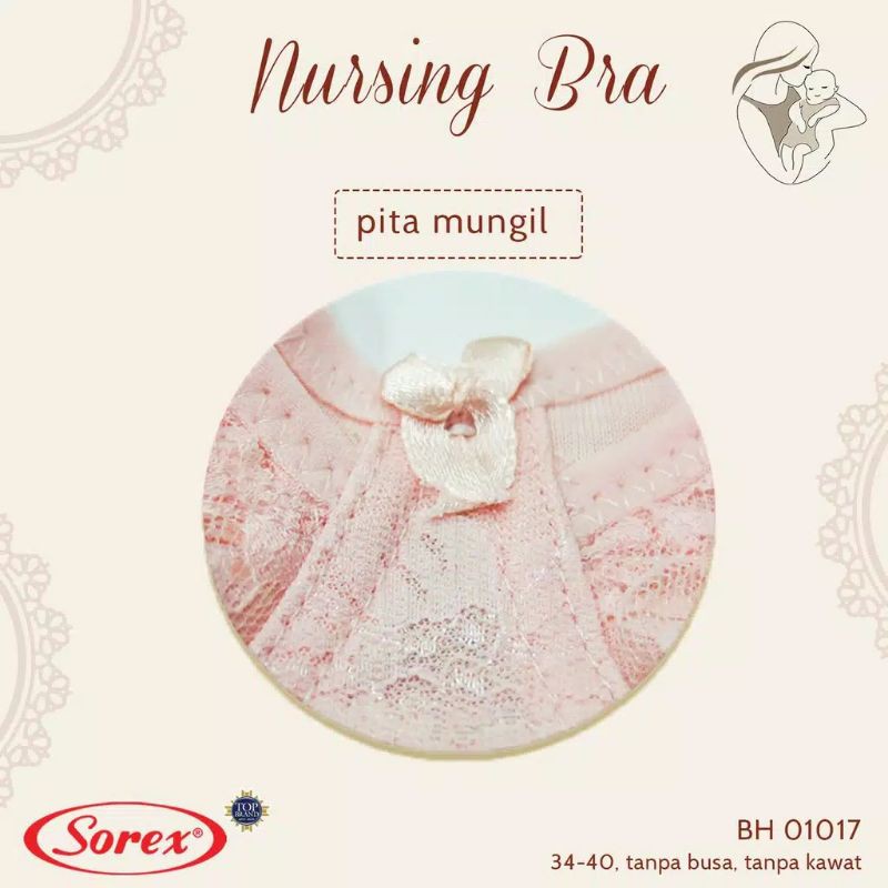 01017 Sorex Bra Menyusui Tanpa Kawat, Tanpa Busa Setara Cup C Kait 2 Motif Brukat Nursing Bra