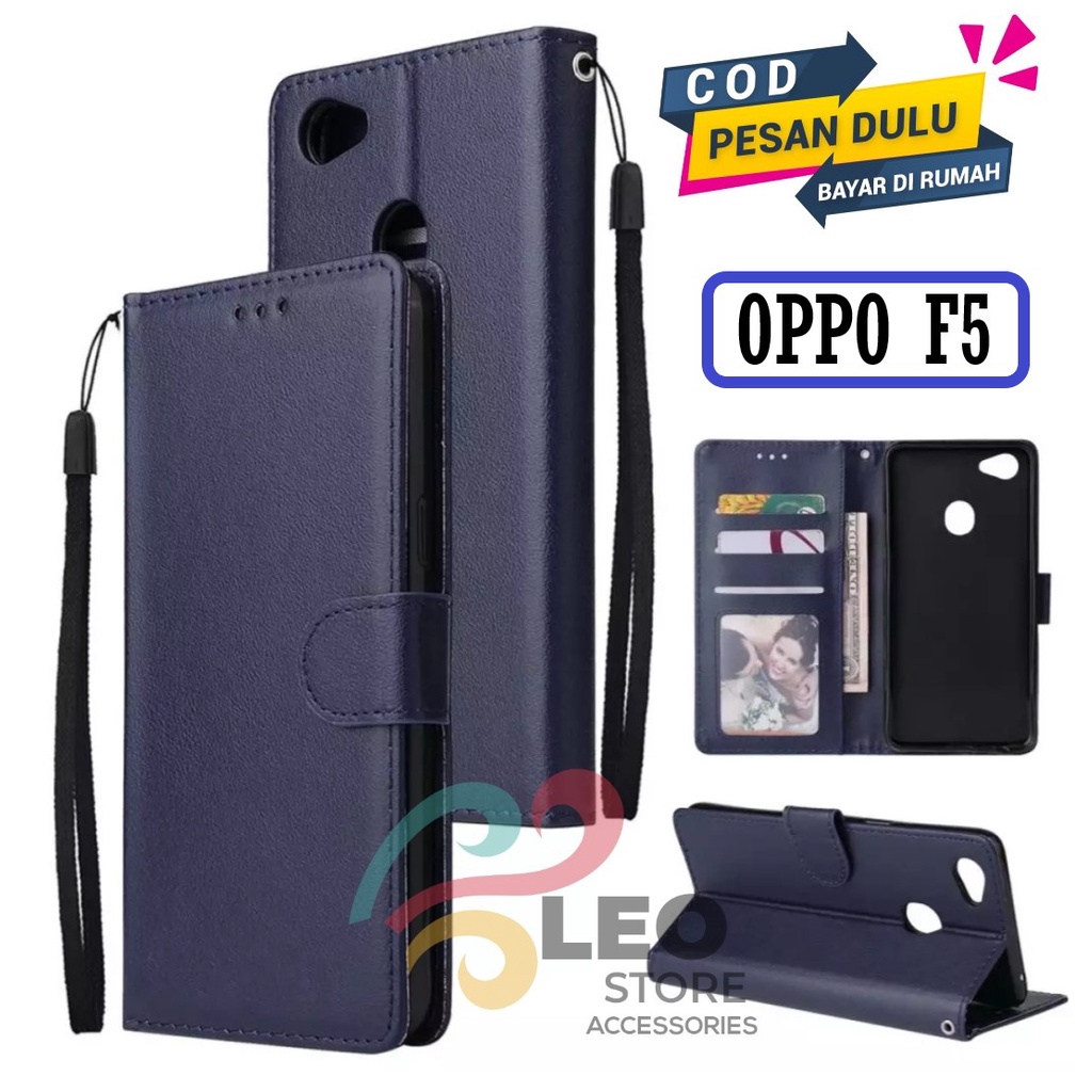 DOMPET HP UNTUK OPPO F5 (2017) NEW LEATHER FLIP CASE OPPO F5 (2017) NEW