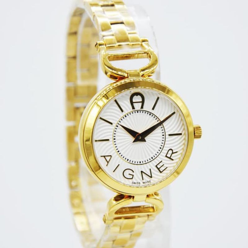 JAM TANGAN WANITA RANTAI AIGNER A24254B SWISS MADE