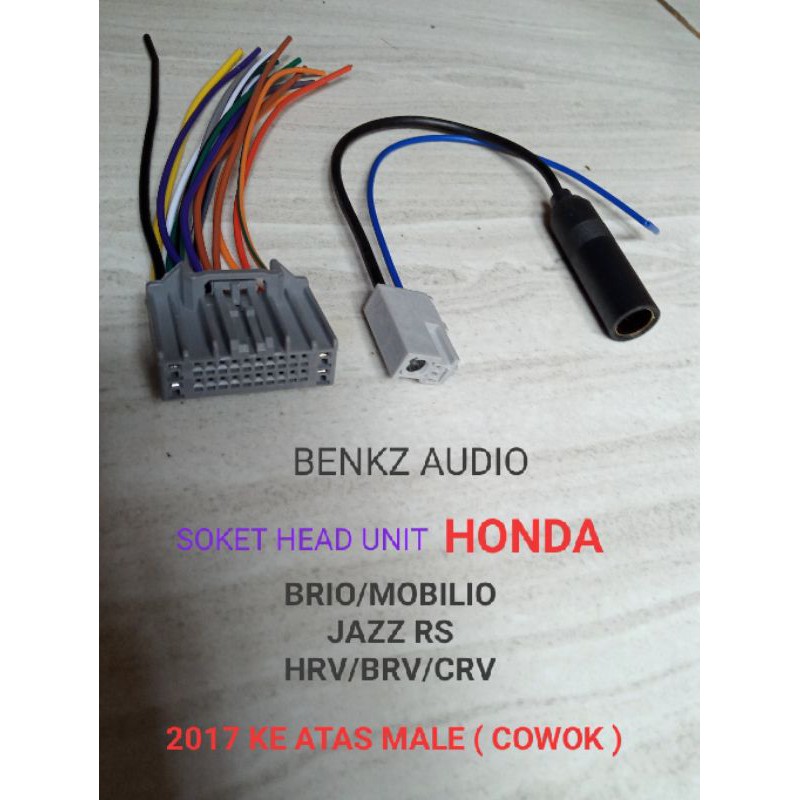 Soket tape mobil Honda New BRIO MOBILIO CRV HRV JAZZ RS BRV COWOK kabel soket head unit brio male