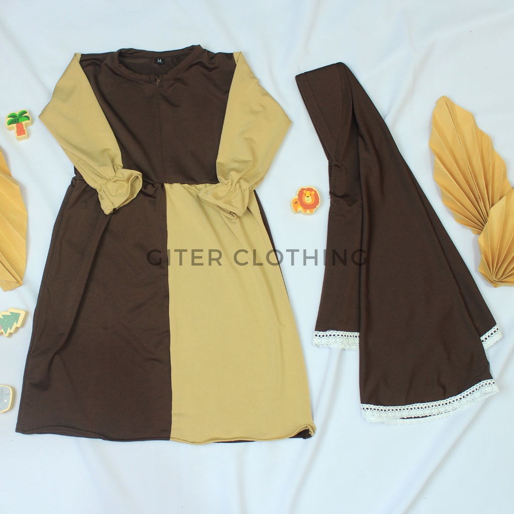 Gamis anak bayi Aisya set kids bahan jersey by giter's clothing