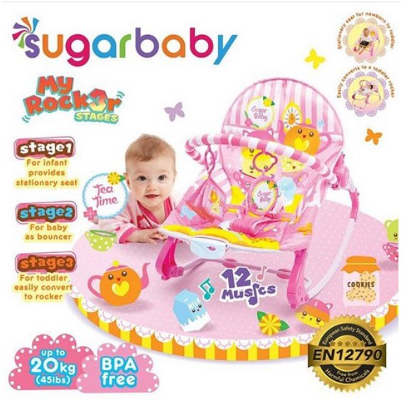 Sugar Baby My Rocker 3 Stages Bouncer Baby Ayunan Bayi Baby Chair Tempat duduk Bayi