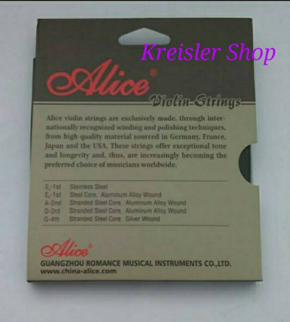 Senar Biola Alice A707 satu set isi 4 senar Violin Strings original Alice 707