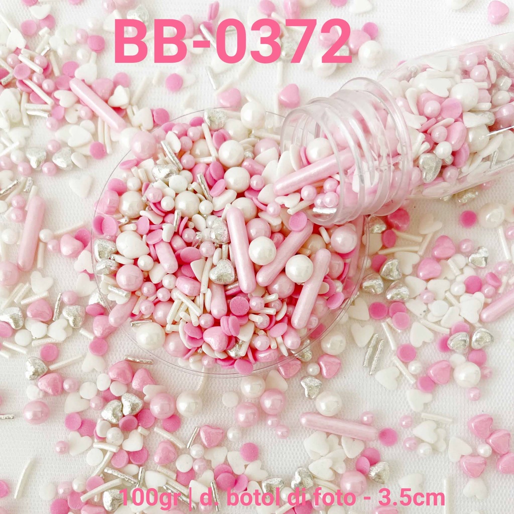 

BB-0372 Sprinkles springkel 100gr putih pink love hati valentine yamama baking grosir murah sprinkles cake dekorasi mutiara trimit decoration story sprinklestory sprinklesstory sprinkle story yamama baking