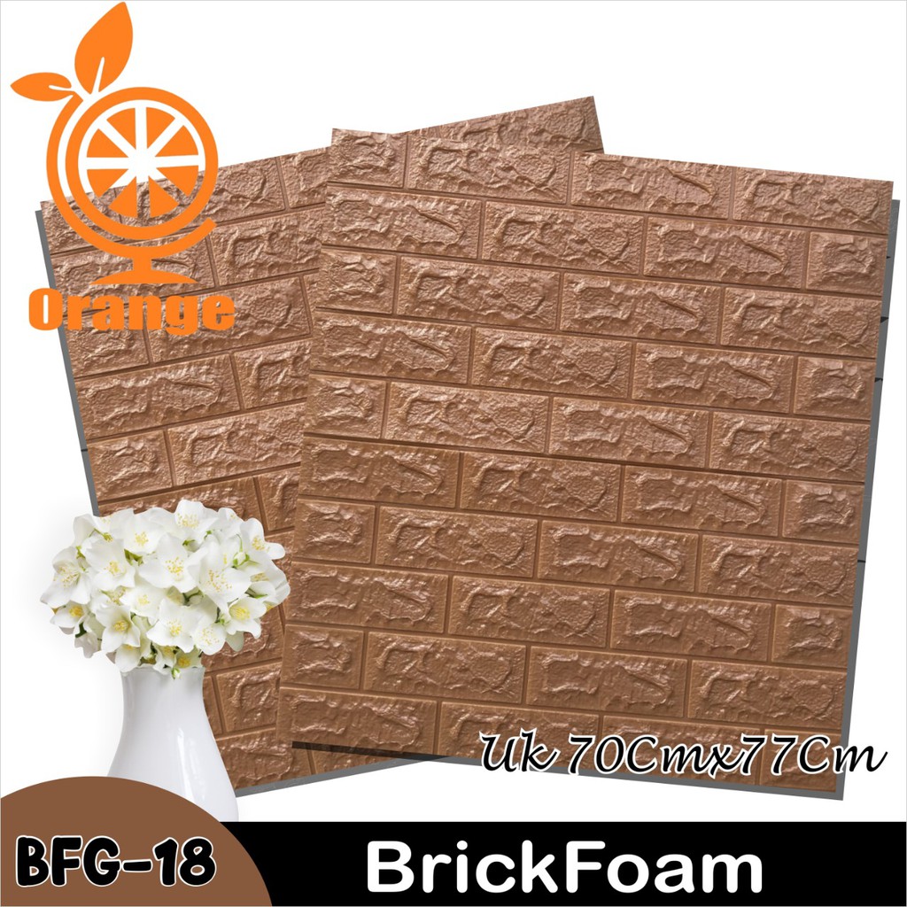 Wallpaper Dinding Foam Motif Bata Matte Dan Glossy 3D Ukuran 70X77 Cm Dekorasi-BFG18