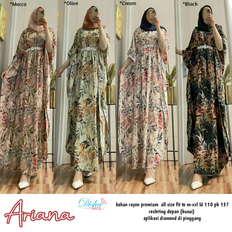 Ariana Kaftan Gamis Muslim Wanita Kekinian Gamis Kondangan By Disha gamis terbaru gamis hitam gamis 