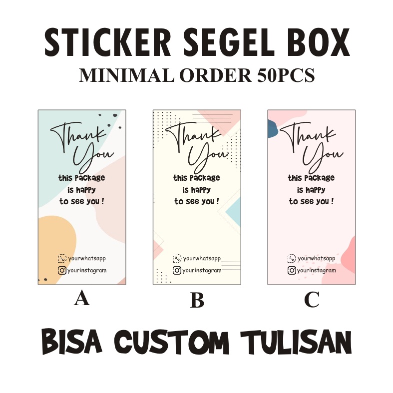 

( COD ) STICKER SEGEL BOX PACKAGING / PACKING / HAMPERS / IDUL FITRI / BINGKISAN / TOKO / KEMASAN TERMURAH