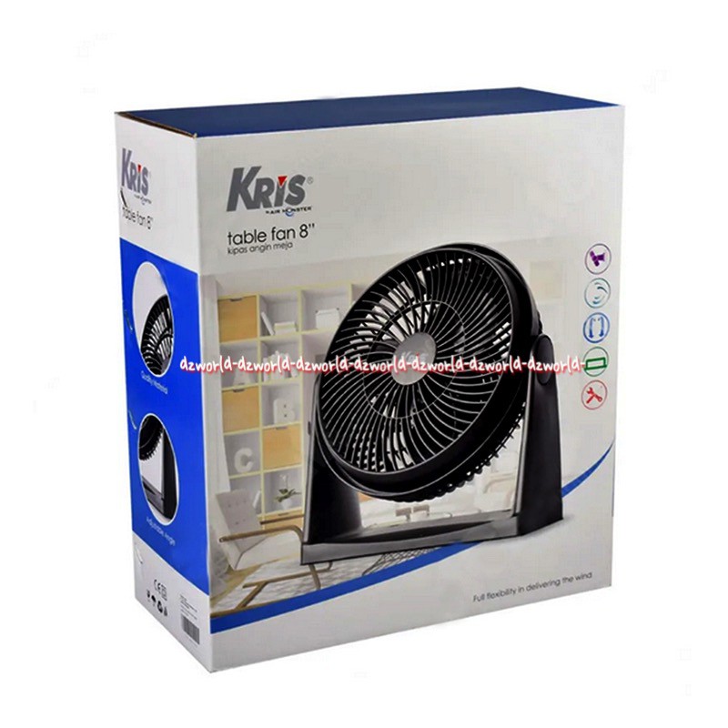 Kris Air Monster Table Fan 8 Inch Kipas Angin Meja Mini Kecil Hitam Black