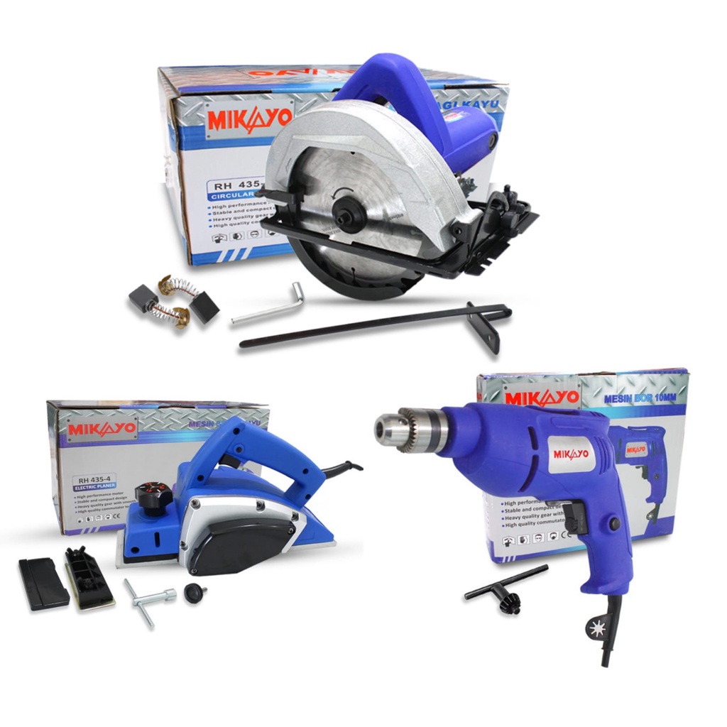 PAKET TUKANG KAYU!!!! Mesin Circular saw + Mesin Serut +  Mesin BOR 10MM MIKAYO JAPAN