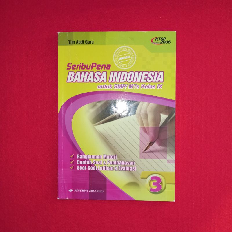 buku pelajaran seribupena bahasa Indonesia SMP kelas 3