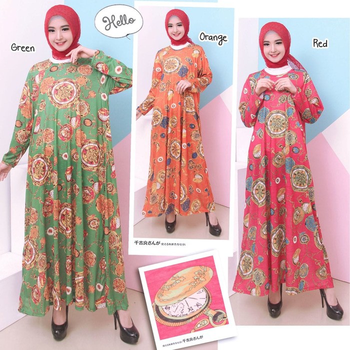 PROMO GAMIS MURAH Baju Gamis Wanita Gamis Jumbo 4L Bahan Kaos9386   -hit01