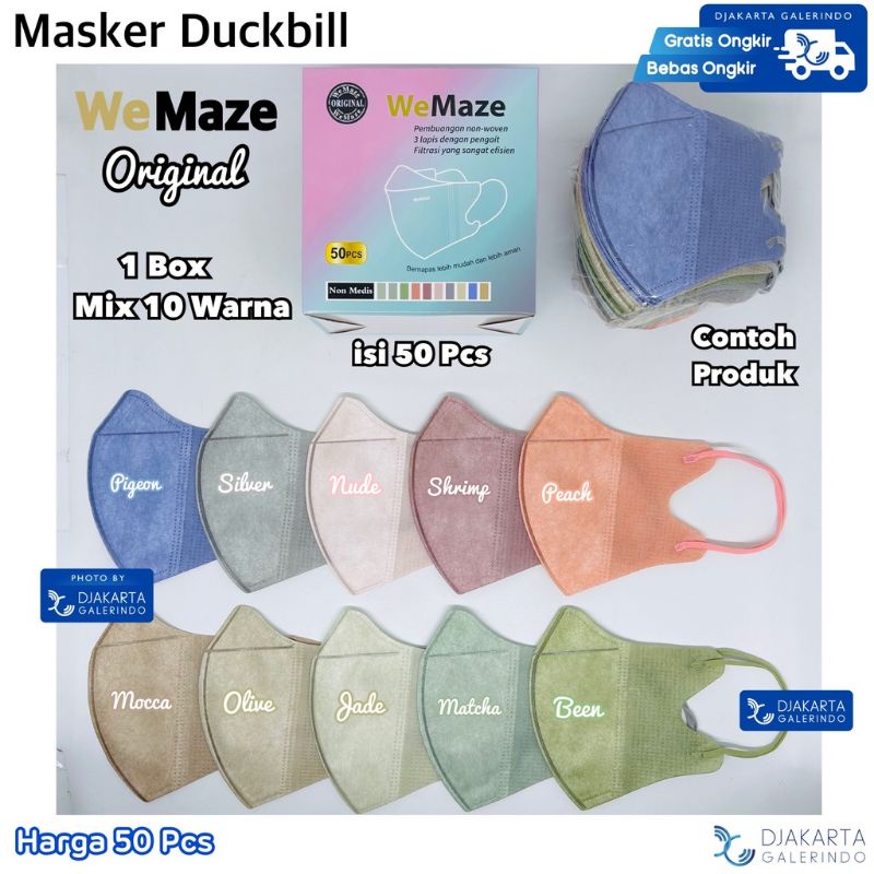 MASKER DUCKBILL WARNA ISI 50 PCS