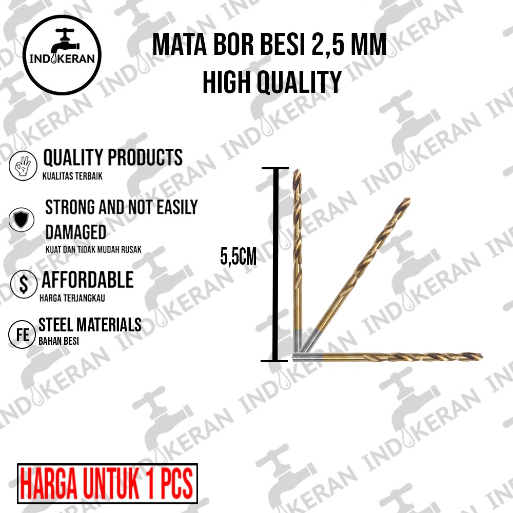 INDOKERAN - Mata Bor Besi - 2.5 mm - High Quality