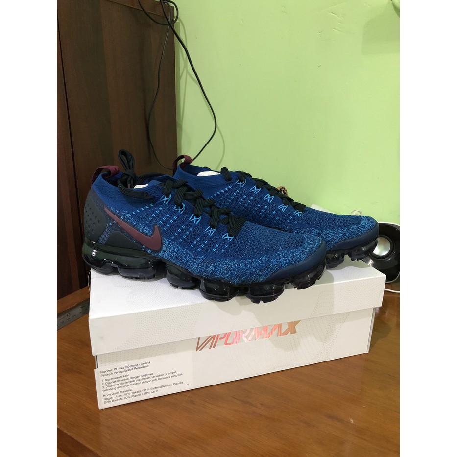 Sepatu Nike Air Vapormax Flyknit 2 Gym Blue Original