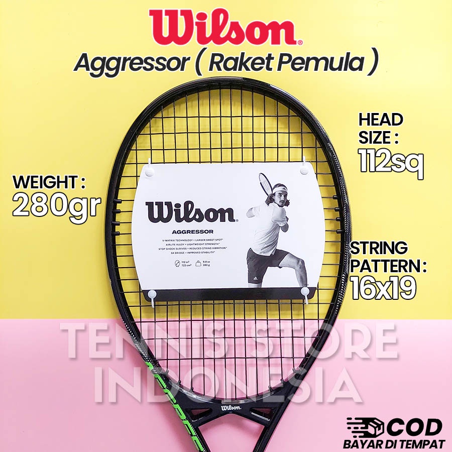 Jual Raket Tenis Pemula Wilson Aggressor 112 sq / 280 gr 2022 Original