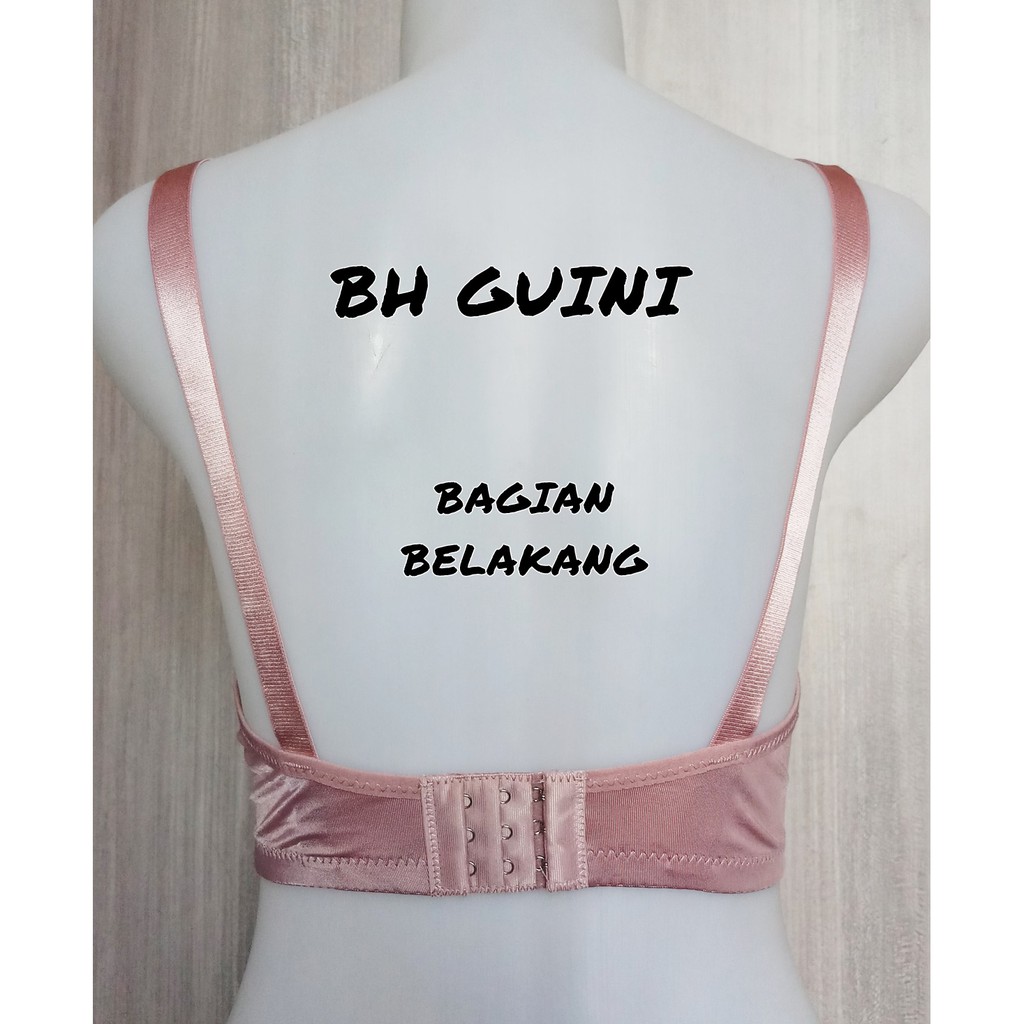 Bra Guini D128 uk 36-46 Cup D Tanpa Kawat Busa Tipis Kait 3