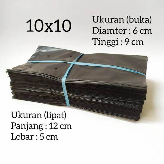 10 pcs Polybag Tanaman 10x10 Pot Plastik Polibag Kecil Polibek Tebal 10 x 10 Semai Benih Sayuran Bunga buah strawbery dan tanaman lainya